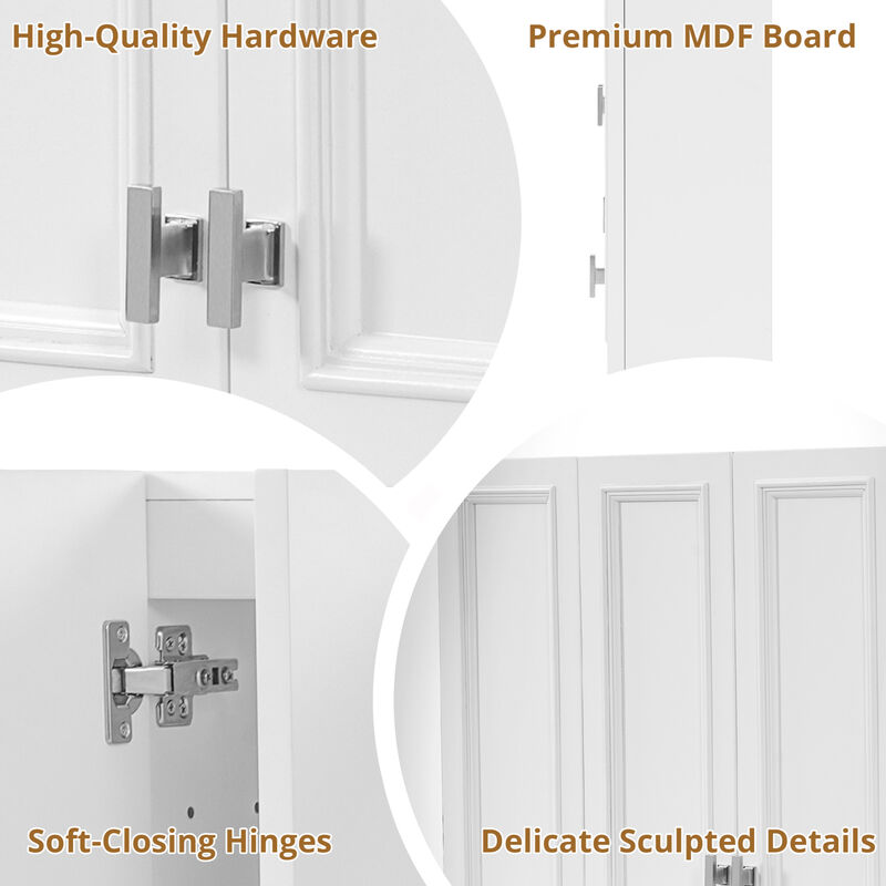 ELEMENT ACE Modern Wall-Mounted Bathroom Storage Cabinet with Adjustable Shelves image number 8