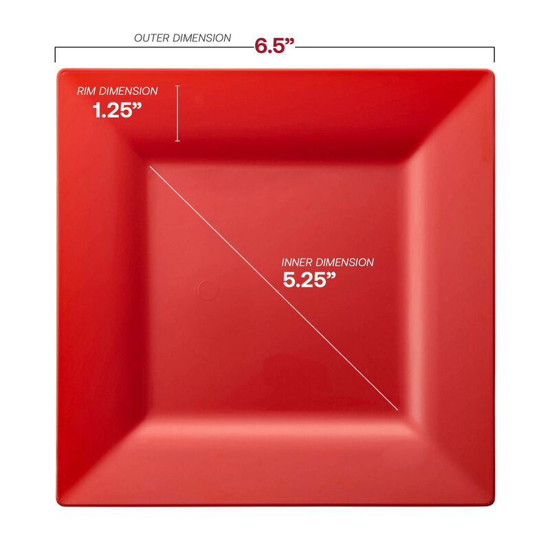 Red Square Plastic Plates Dinnerware Value Set (40 Sets) image number 3