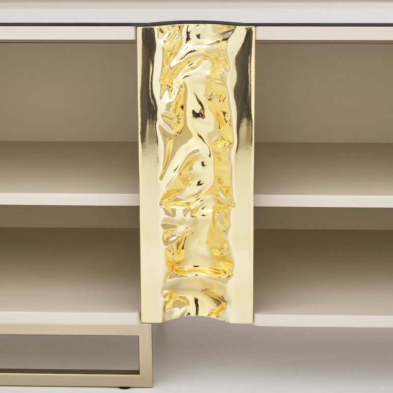 Michael Amini Lisbon Media Cabinet - Silken Matte Cream image number 1