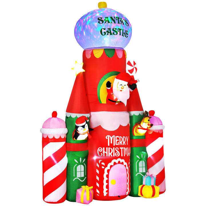 Giant 10ft Christmas Inflatables Decorations Candy Castle Santa Claus w/ Light