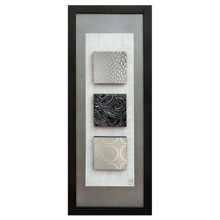 Black and White Rectangular Canvas Framed Wall Decor 40" x 16"