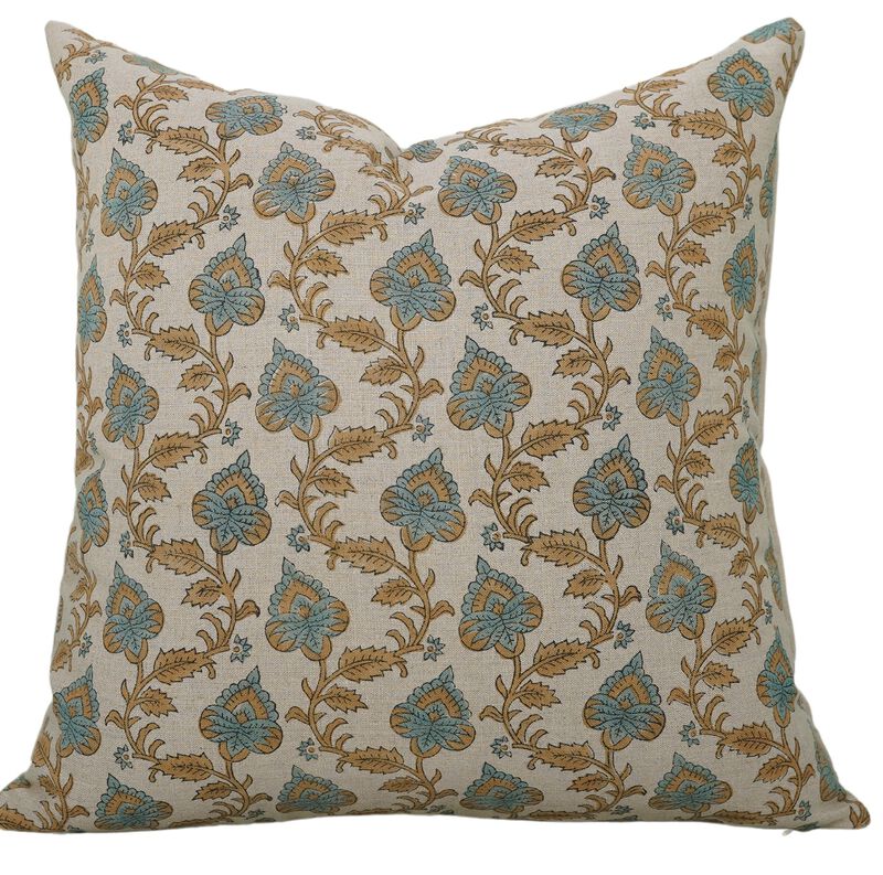 Fabdivine Boho Handmade Block Print Linen Pillow Cover Sofa Couch Bed Room D&eacute;cor Grey or Brown Cushion Case, es, Madhubala image number 0