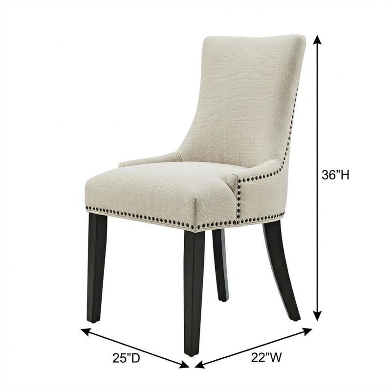 Fabric dining chair with armrests and comfortable backrest for dining rooms image number 3