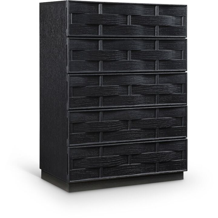 Meridian Furniture Weave Black Chest