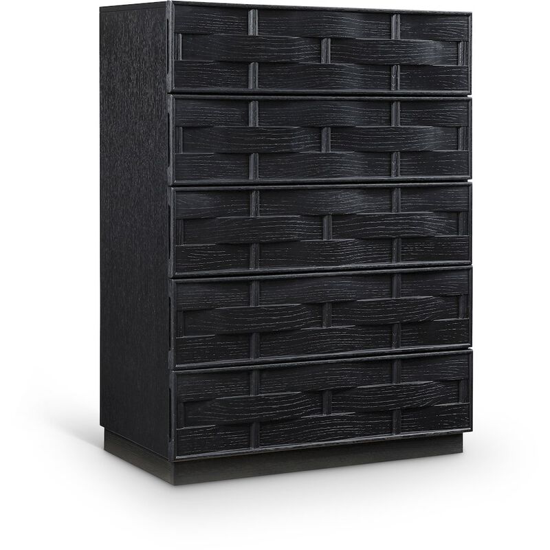 Meridian Furniture Weave Black Chest