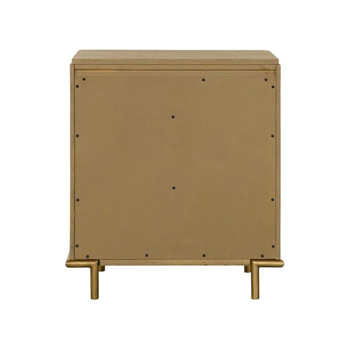 Simple Relax 3 Drawers Wood Nightstand with Dual USB Ports in Sand Wash