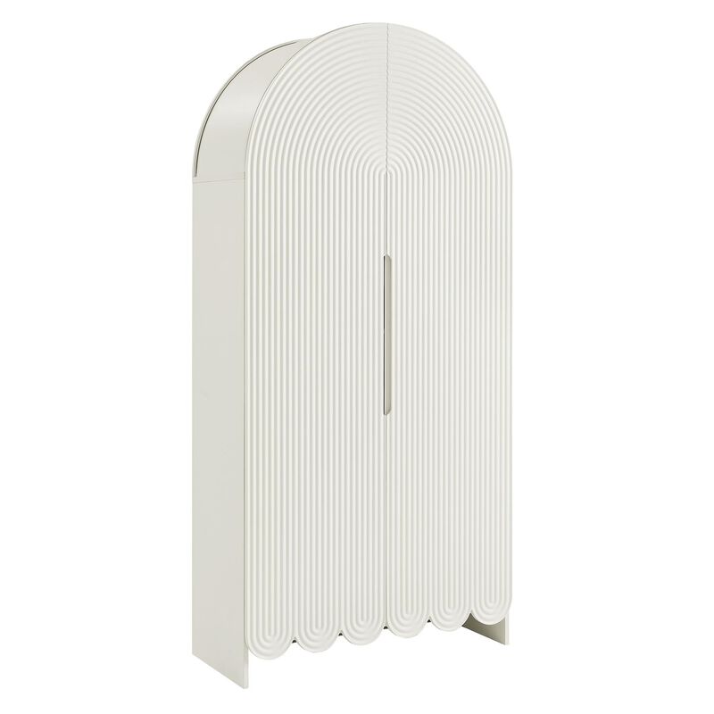 Dahlia 78 Inch Fluted and Scalloped Arched Storage Cabinet image number 0