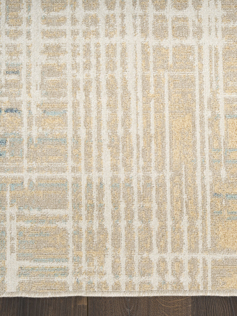 Washable Decor WSD07 Beige/Blue 6'7" x 9' Rug