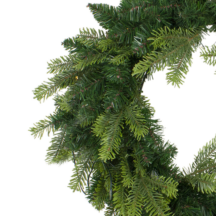 Pre-Lit Woodcrest Pine Artificial Christmas Wreath - 48-Inch  Clear Lights