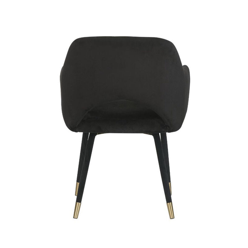 Black Velvet Accent Chair in Gold image number 4