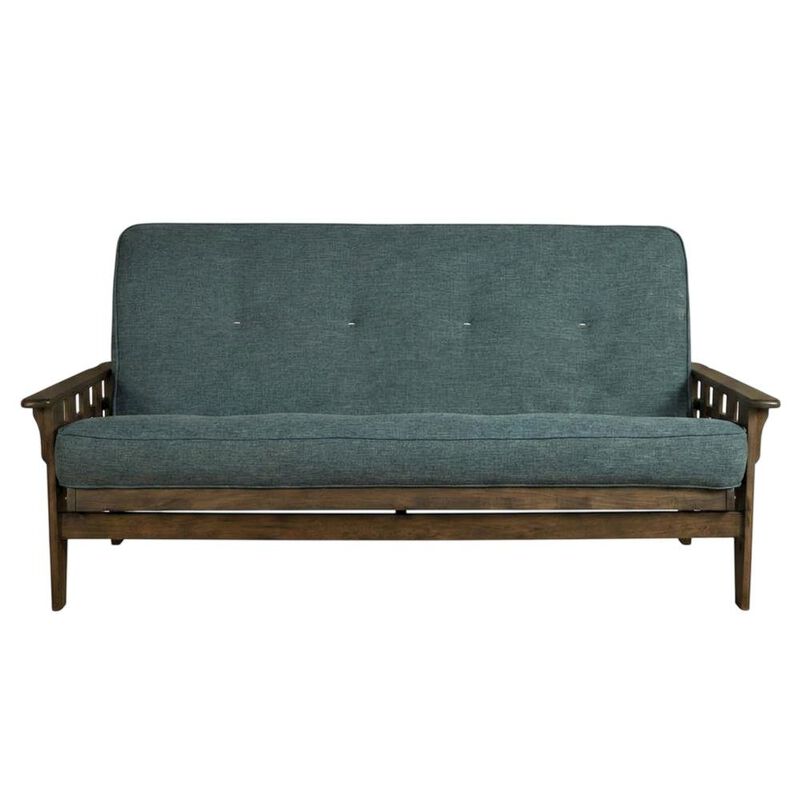 Tucson Frame-Rustic Walnut Finish-Linen Aqua Mattress image number 3