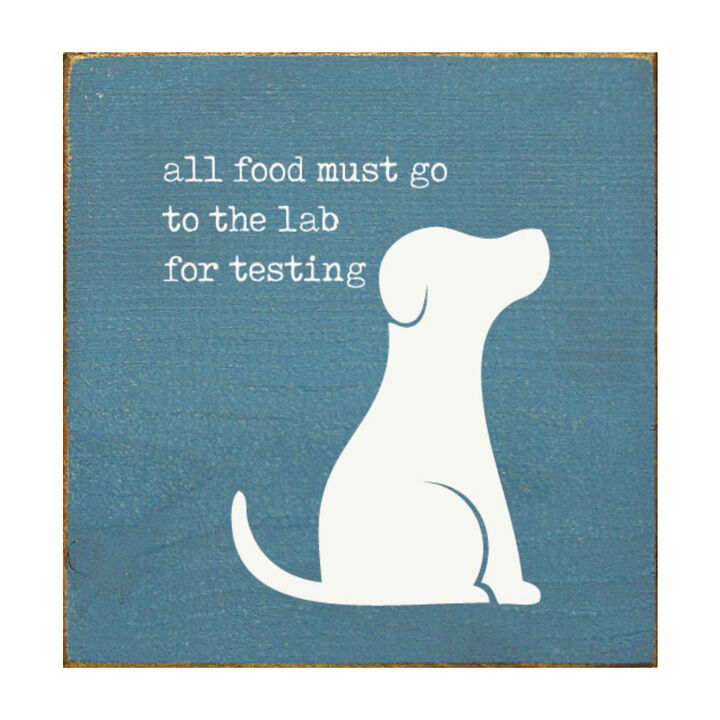 Pet Lover Wood Wall Sign All Food Must Go To The Lab For Testing Solid Pine Decor