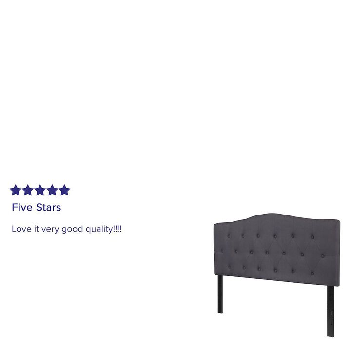 Flash Furniture Tufted Upholstered Full Size Headboard in Dark Gray Fabric
