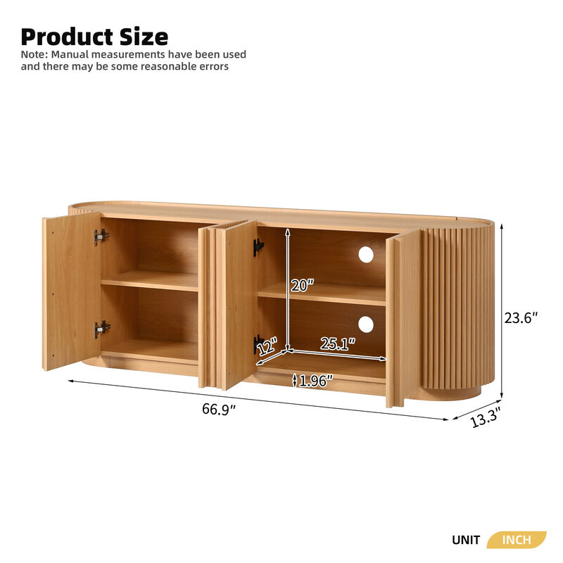 Gabbos Wood Grain TV Stand image number 9