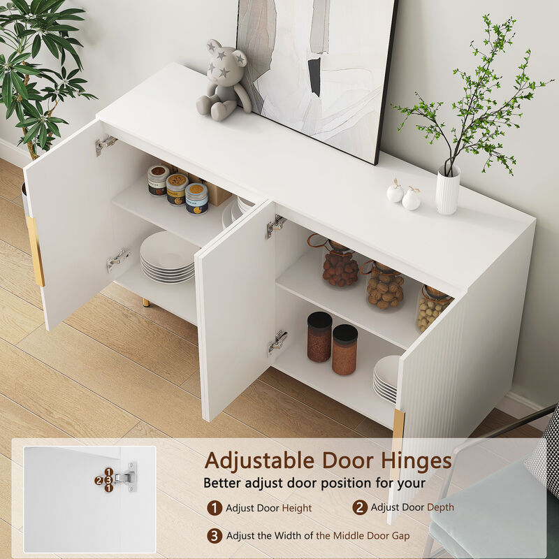 TATEUS Modern Sideboard Credenza with Adjustable Storage Shelves