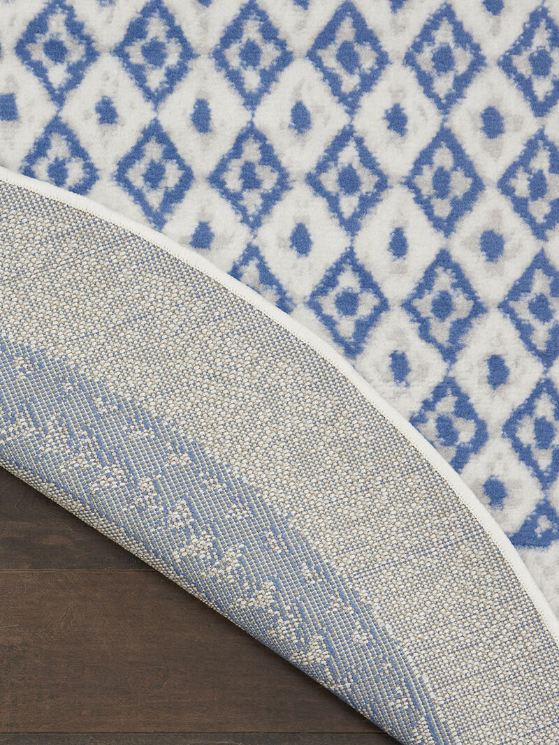 Whimsicle WHS13 Ivory/Blue 5' x Round Rug