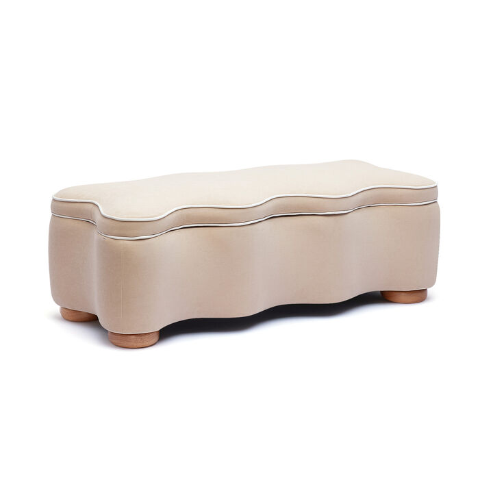 Thalia Pink Performance Velvet Storage Bench