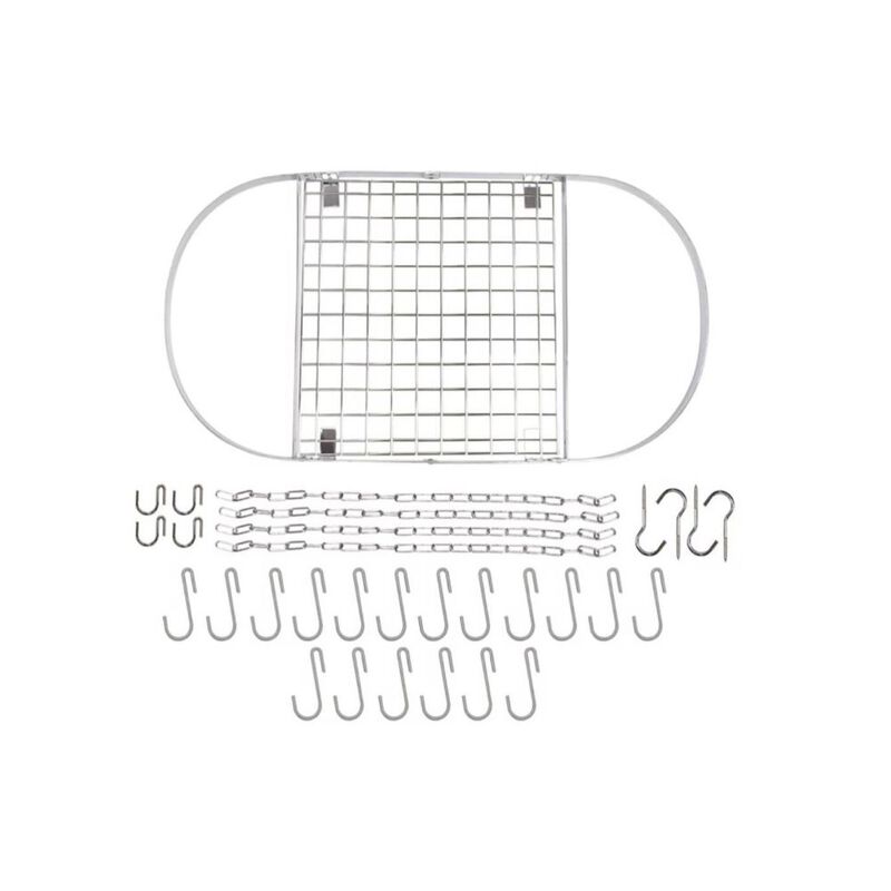 Sleek Stainless Steel Oval Ceiling Hanging Pot Rack for Kitchen Storage image number 2
