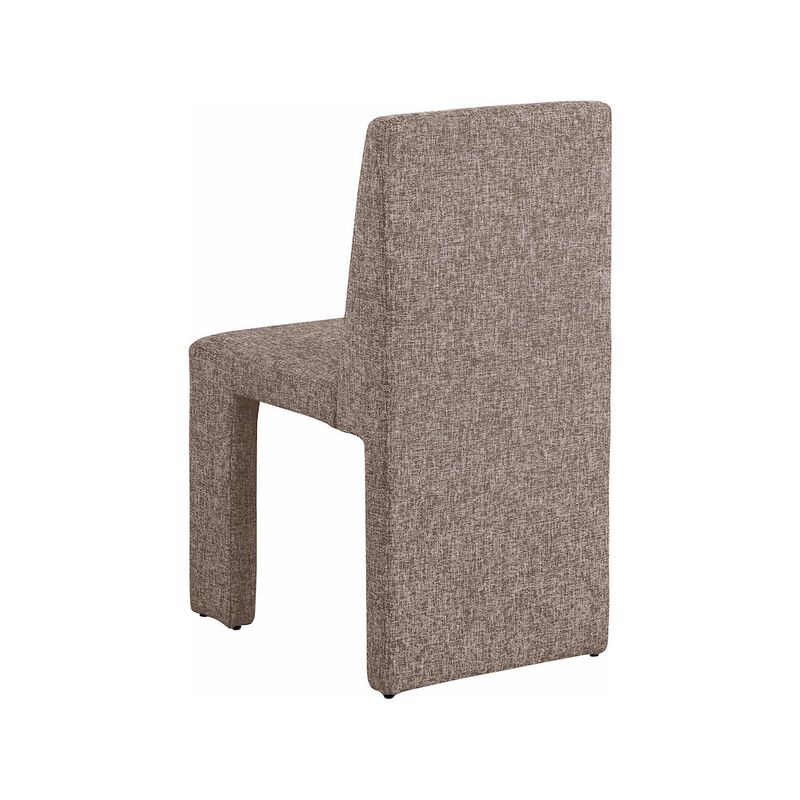 Meridian Furniture Benson Brown Linen Textured Fabric Dining Chair, Set of 2