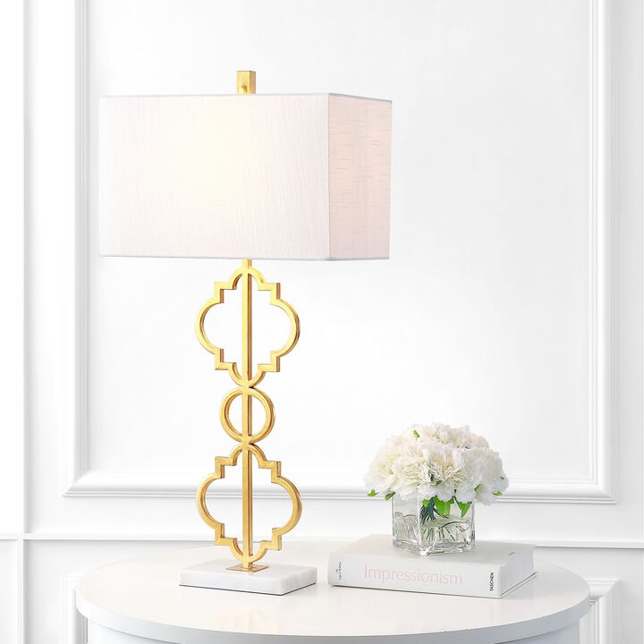 Selina Iron Ogee Trellis Modern LED Table Lamp