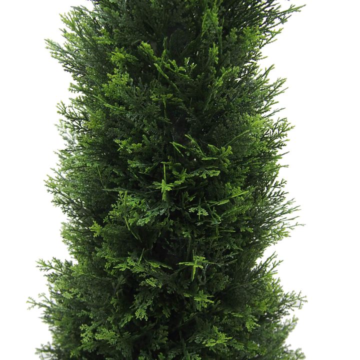 Vickerman Everyday Artificial Cedar Tree 4 Foot Tall - Potted Natural Green Cedar - UV Resistant Indoor Outdoor Home Office Patio Front Door Faux Decor