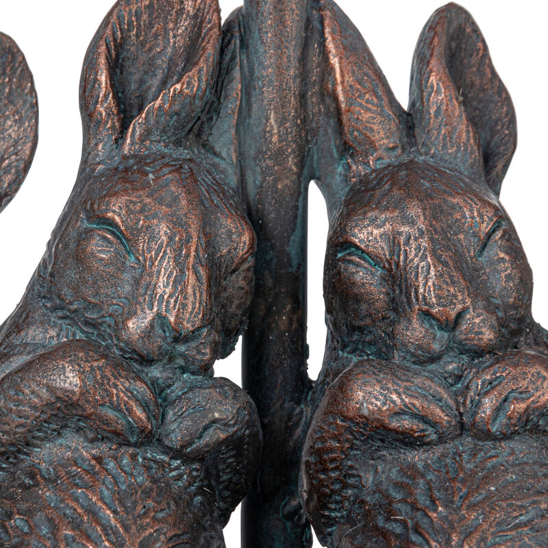 Resin Rabbit Table Lamp with Rectangle Linen Shade, Bronze Finish image number 9