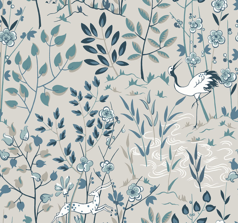 Aspen Steel Blue Wallpaper