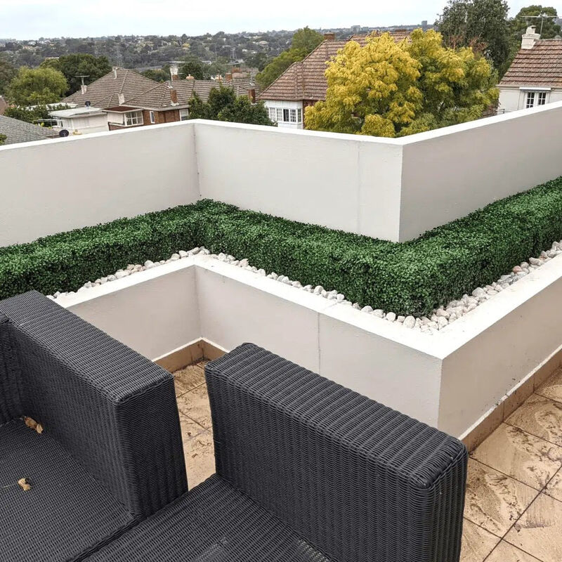 Dark Artificial Boxwood Hedge 40"L x 10"H Commercial Grade UV Resistant image number 6