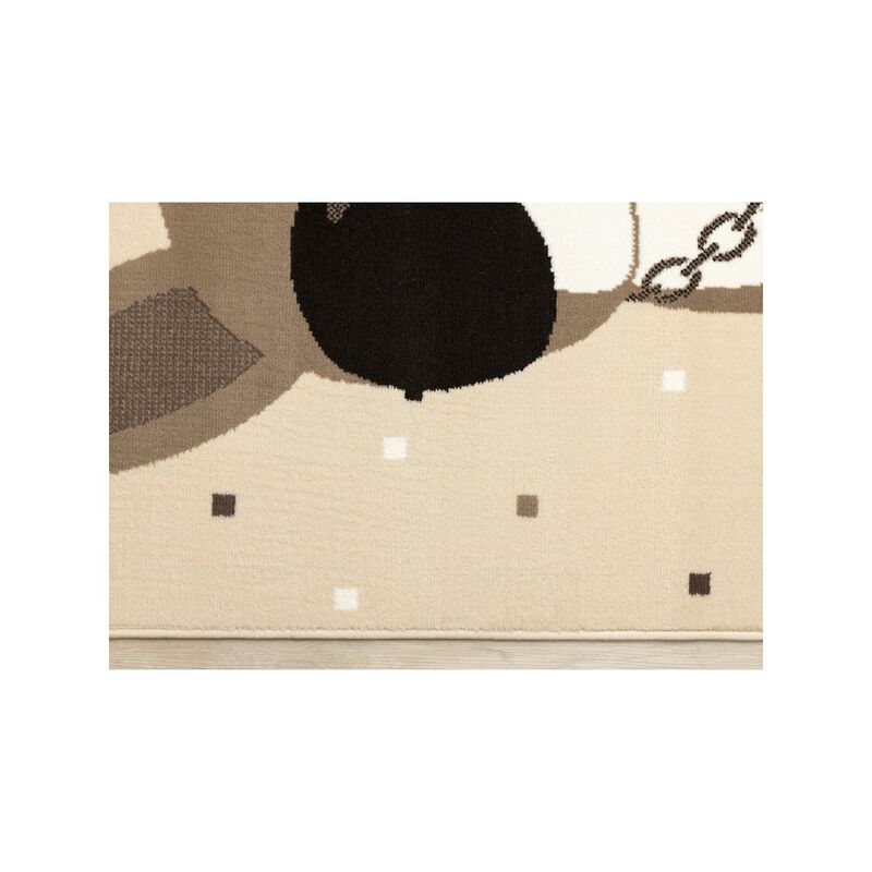 Novelle Home Functional Kids Beige Brown Swaggy Dog Area Rug, 3'11 x 5'7 image number 2