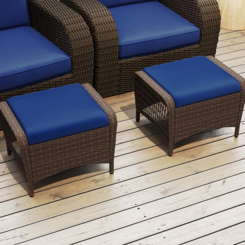 Outdoor Patio Ottomans with Removable Cushions for Garden or Backyard Seating image number 1