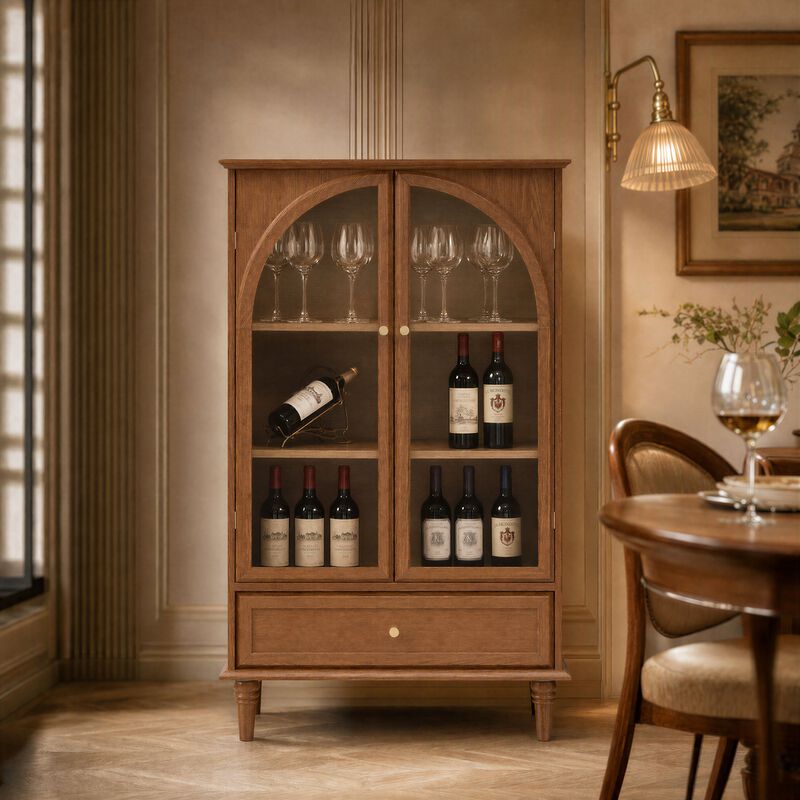 Swulu Arched Glass Accent Cabinet image number 1