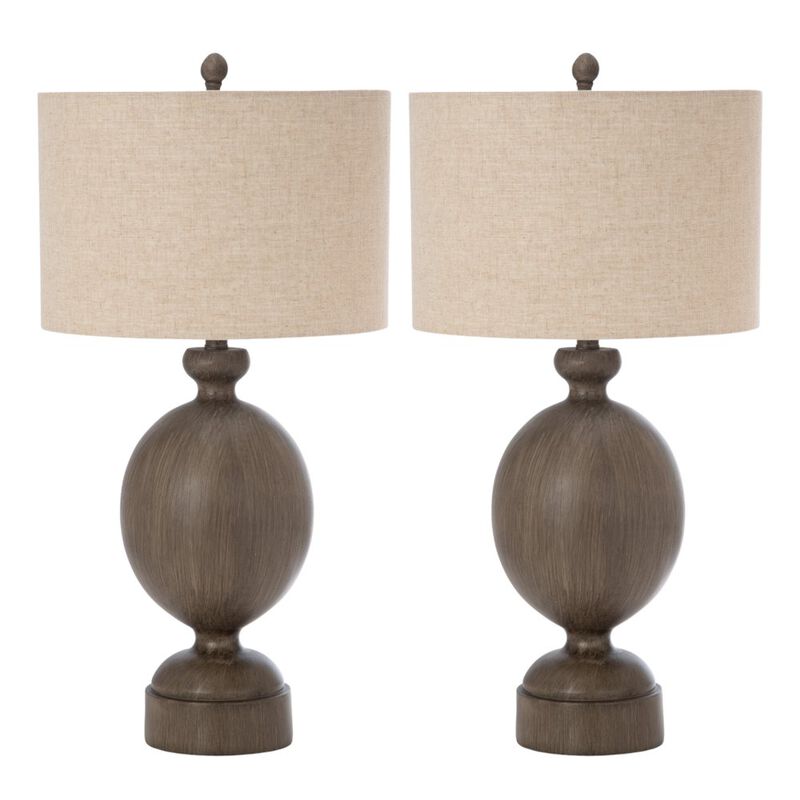 Lux Lighting Wren 30 Distressed Brown Poly Table Lamp, (Set of 2)