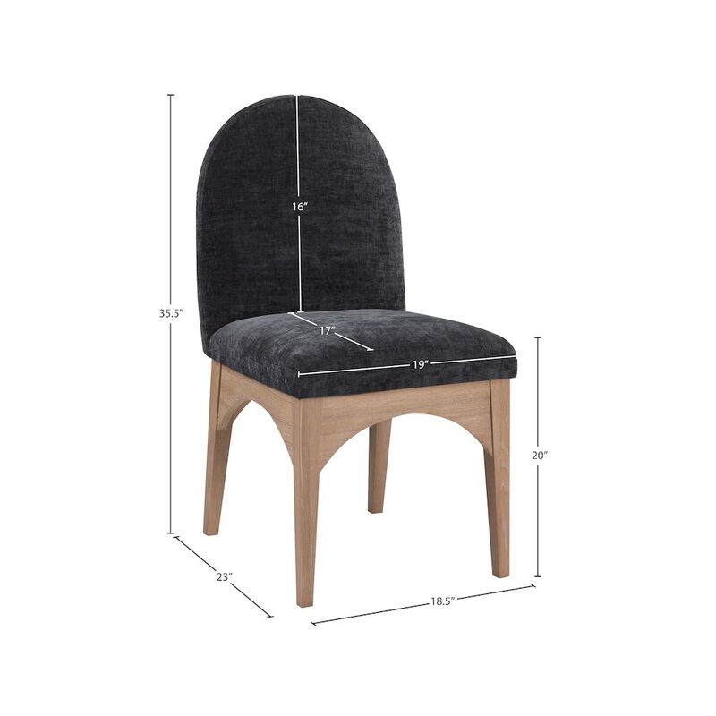 Meridian Furniture Waldorf Black Chenille Fabric Dining Chair