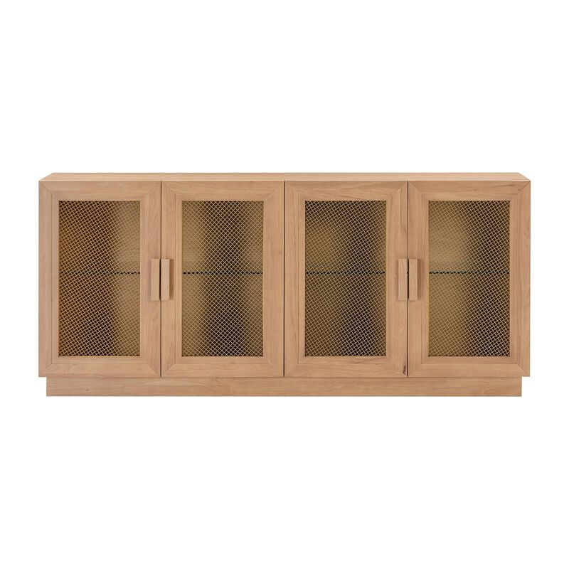TOV Nolan Natural Wood Media Console, 72.2" W x 32.3" H image number 3