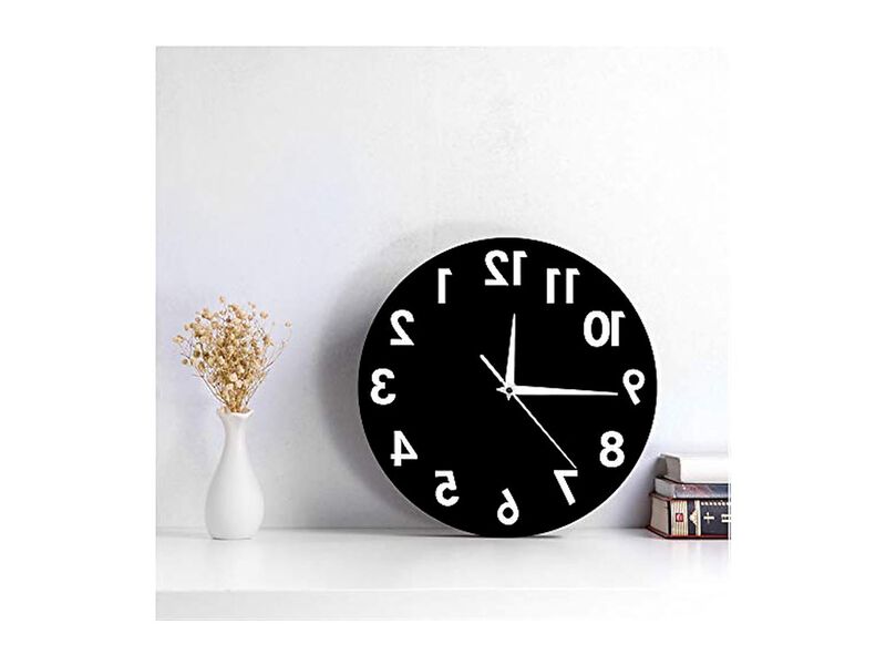Reverse Unusual Backwards Watch Excellent Wall Clock 12 Inch Modern Home Decor image number 2