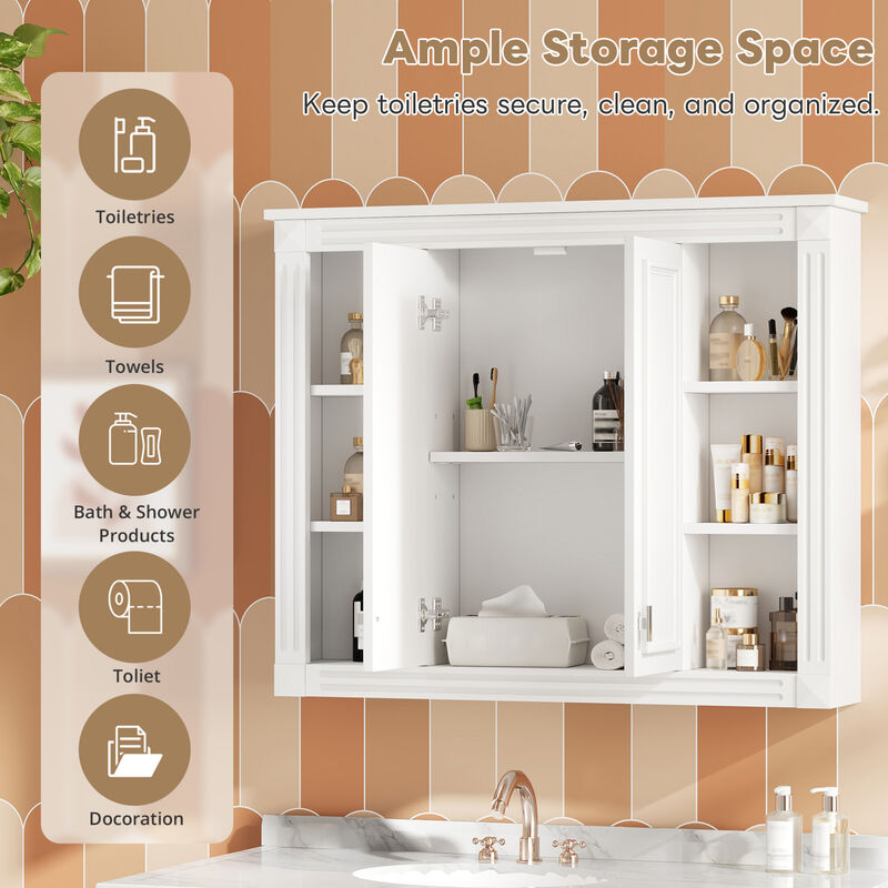 ELEMENT ACE Wall Mounted Medicine Cabinet with Adjustable Shelf for Organized Bathroom Storage image number 8