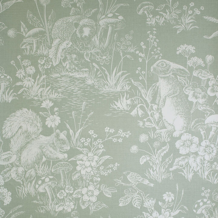 Eames Sage Forest Friends Wallpaper