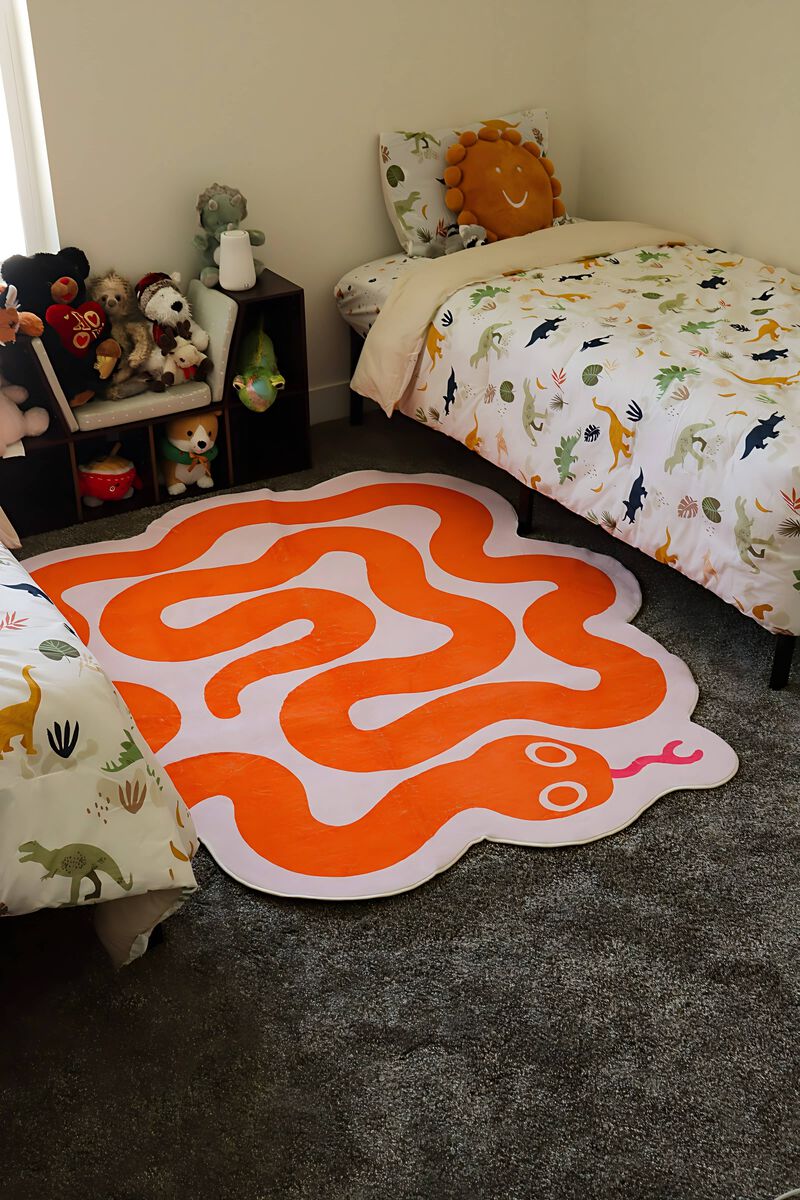 Lany Space Area Rug, Washable Rugs Non-Slip, Spiral Snake Design Rug for Living Room image number 2