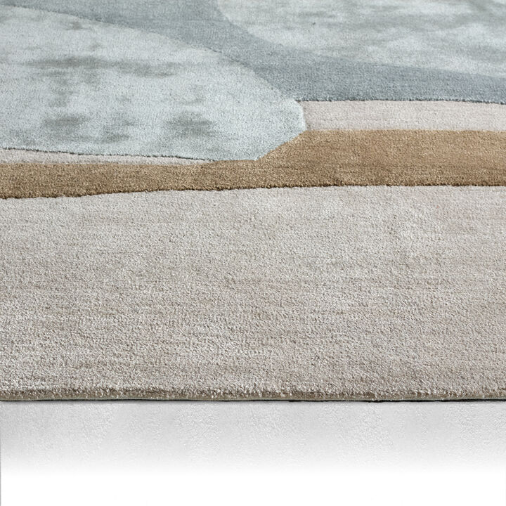 Layered Form Navaeh Silver Cloud 9'X12' Rug