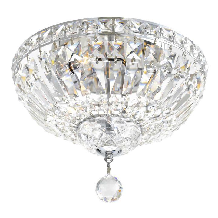 Stefania 3 Light Bowl Flush Mount With Chrome Finish