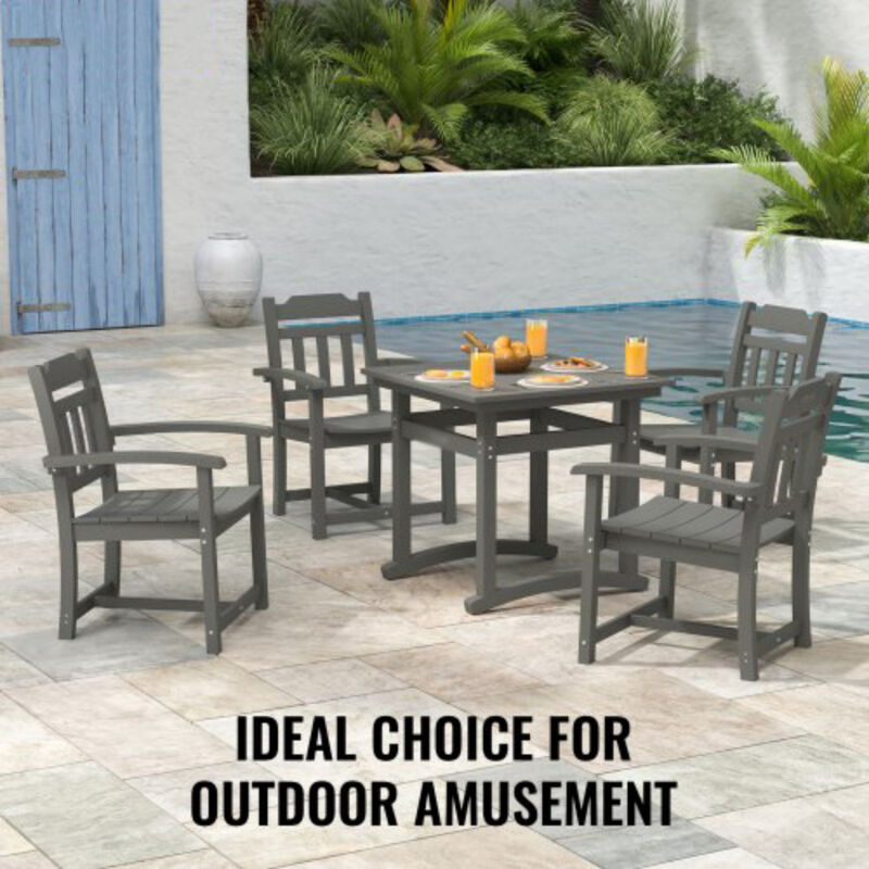 5-Piece Outdoor Patio Table Set – Small Dining Set with Square Table and Chairs for Deck, Lawn, or Porch