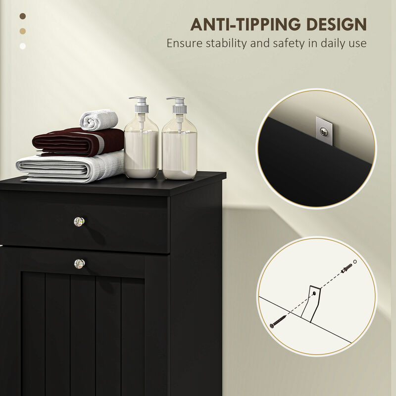 Hivvago Wooden Laundry Cabinet with Tilt-Out Basket image number 5