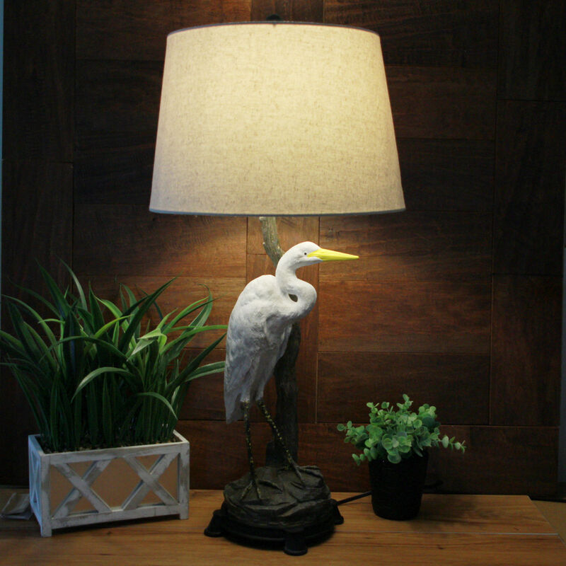 Set of 2 Heron Table Lamps - 30.5" High - Coastal Bedroom Decor image number 4