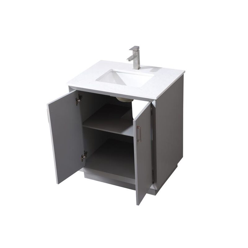 Elegant Kitchen and Bath 30 Inch SIngle Bathroom Vanity In Grey