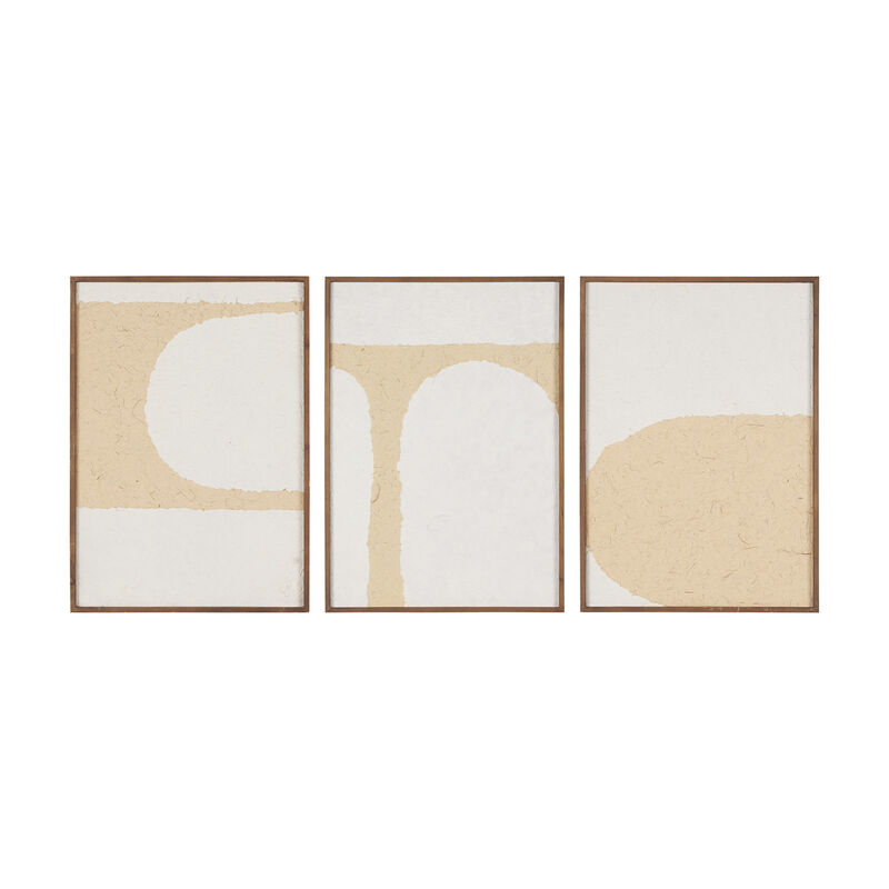 HomeRoots Set Of Three Encore Brown Framed Minimalistic Wall Art image number 0