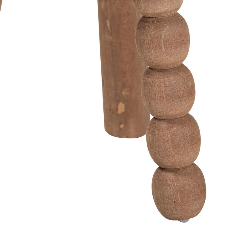 bali & pari Sihu Acacia Wood Multipurpose Accent Stool - Sculptural End Table with Bobbin Tripod Base for Living Room, Bedroom or Dining Room image number 3