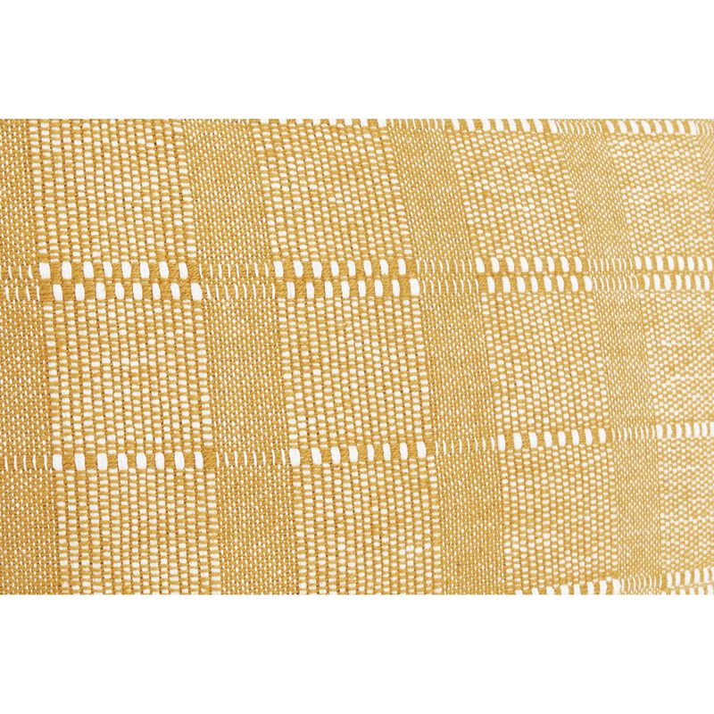 Lisa 22 x 22 Soft Fabric Accent Throw Pillow, Woven Plaid Design, Yellow-Benzara