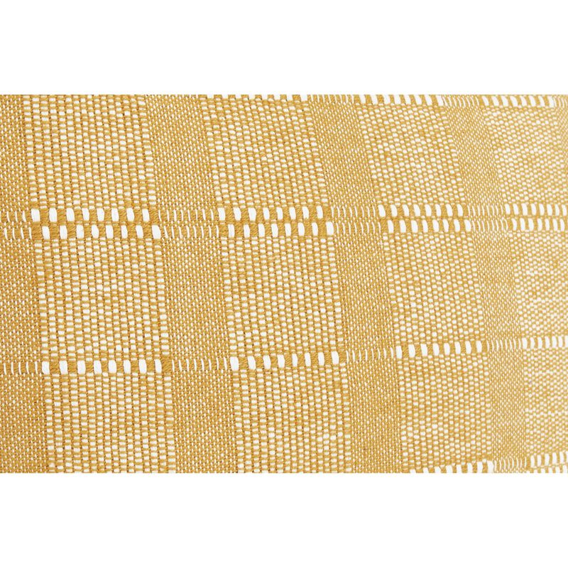 Lisa 22 x 22 Soft Fabric Accent Throw Pillow, Woven Plaid Design, Yellow - Benzara image number 3