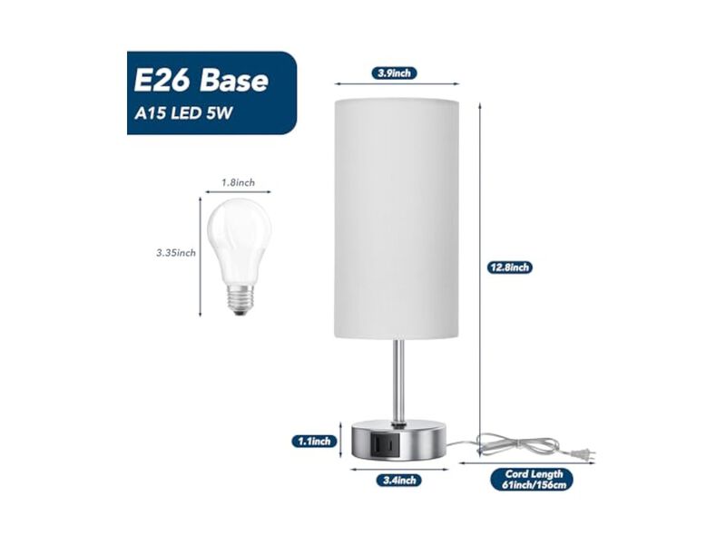 Dimmable Touch Control LED Modern Nightstand Lamp For Living Room Bedroom image number 1