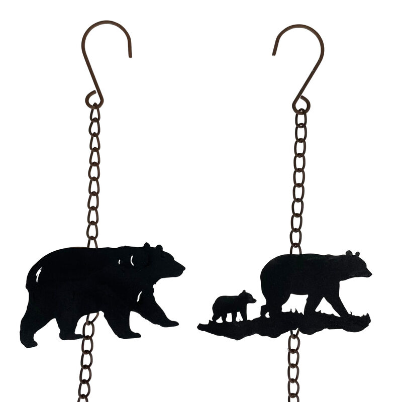 Set of 2 Rain Chains with Bears and Trees, 52-Inch, Decorative Downspout image number 5